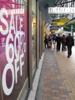 A shop offers 60 per cent off in an effort to attract customers