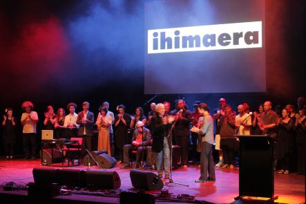 Ihimaera cast on stage with Witi by Emma Robinson