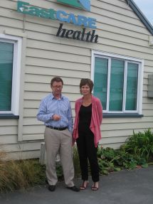 Doctor and Nurse outside surgery in the east of Christchurch