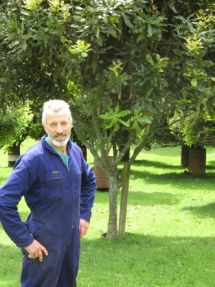 Chris Jury in his orchard