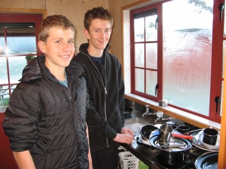 St Paul's Collegiate students washing up