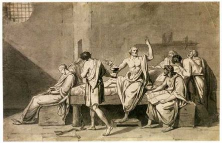 Jacques Louis David preparatory drawing for The Death of Socrates