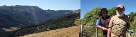 Hinewai Reserve on Banks Peninsula, and Paul Newport (left) and Hugh Wilson who look after Hinewai