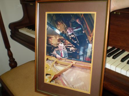 Piano tuner Geoff the tuner in action